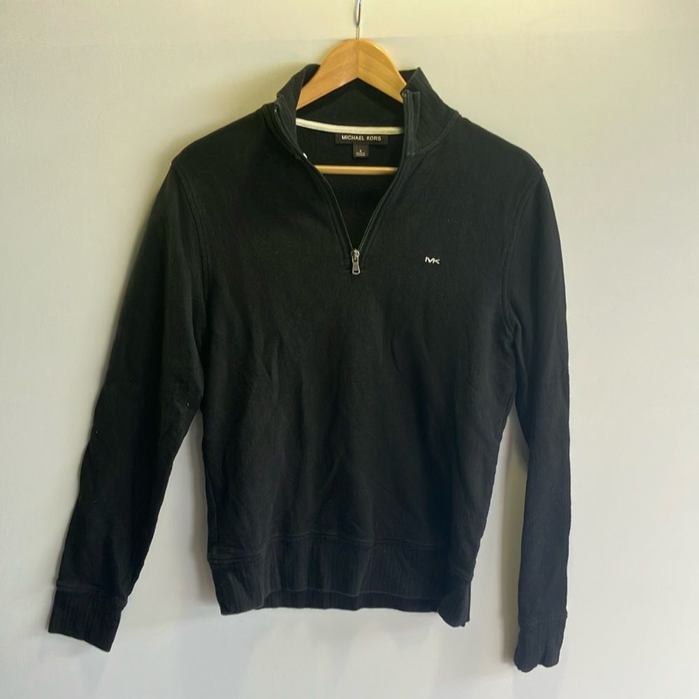 Michael Kors Black Half-Zip Sweater